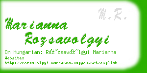 marianna rozsavolgyi business card